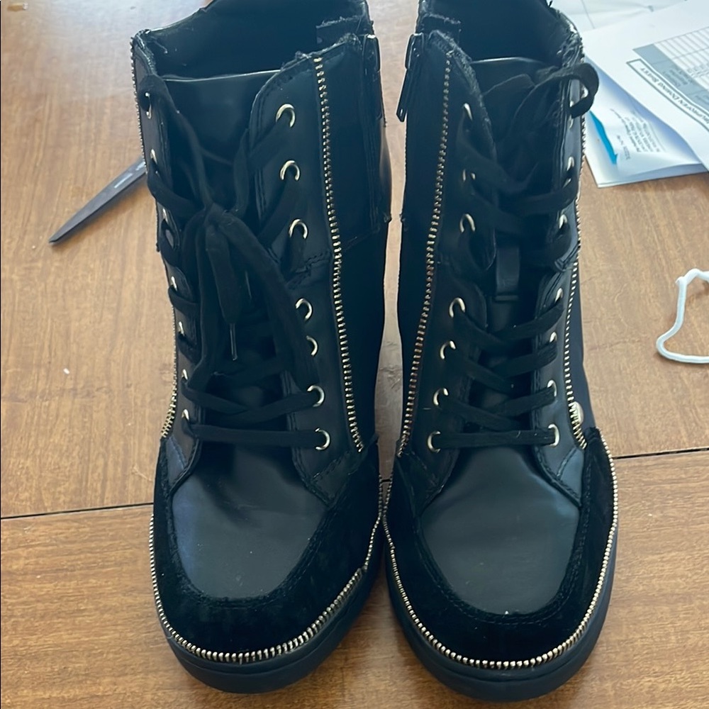 ALDO  Women's High-Top  leather and suede boots with laces